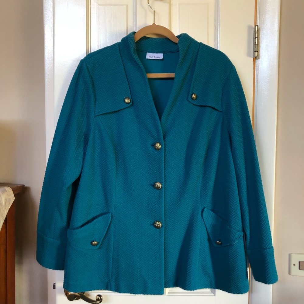 Turquoise Jacket with Gold Buttons - 1X